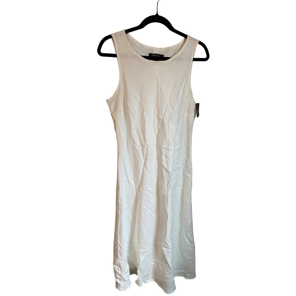Style Co Linen Sheath Sleeveless Midi Dress 10 Quiet Luxury Old Money Work Femme